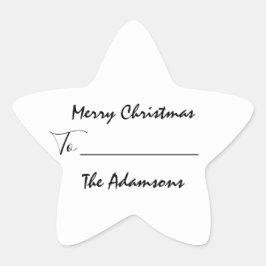 Frohe Weihnachten zu... von Familienname Holidays Stern-Aufkleber