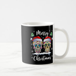 Frohe Weihnachten Zucker Schädel Weihnachtsmannmüt Kaffeetasse