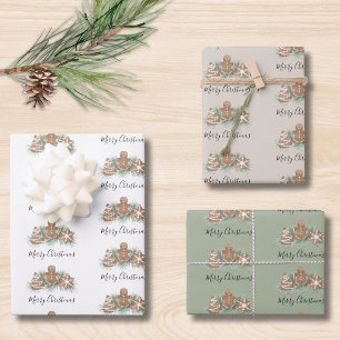 Frohe Weihnachten Zuckerkuchen Kekse Geschenkpapier Set