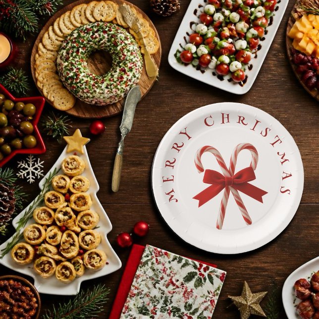 Frohe Weihnachten Zuckerstangen Pappteller (Von Creator hochgeladen)