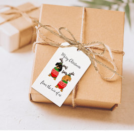 Frohe Weihnachten Zwei Decked Out Dackeln Geschenkanhänger