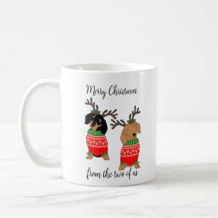 Frohe Weihnachten Zwei Decked Out Dackeln Kaffeetasse