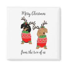 Frohe Weihnachten Zwei Decked Out Dackeln