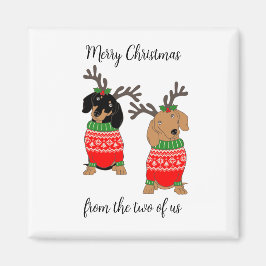 Frohe Weihnachten Zwei Decked Out Dackeln Magnet