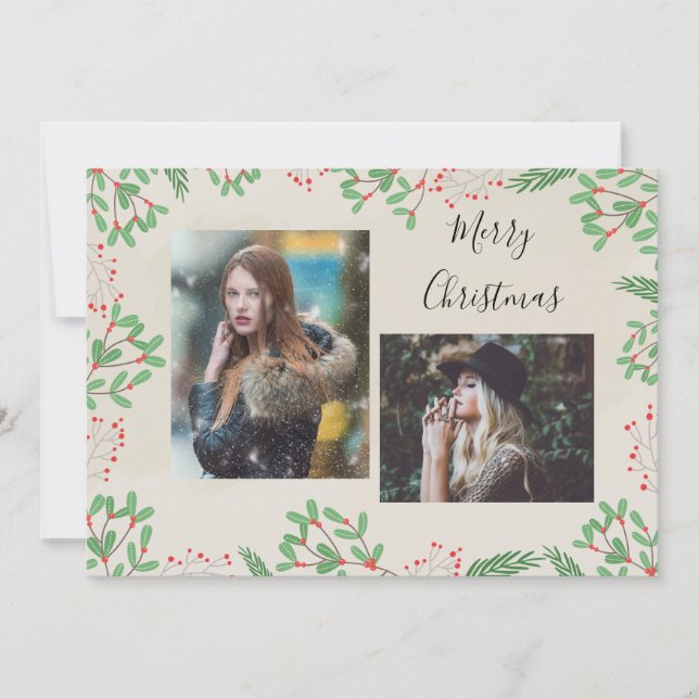 Frohe Weihnachten Zwei Foto (Vorderseite)