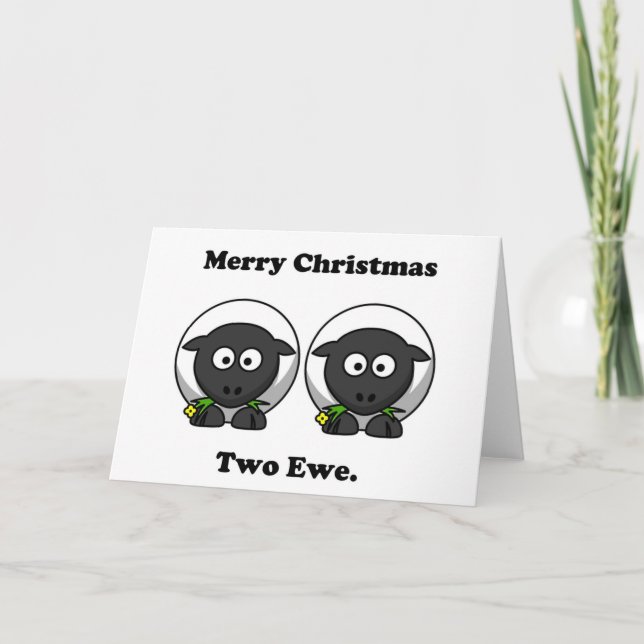Frohe Weihnachten zwei Mal vor dir Cartoon (Vorderseite)