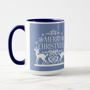Frohe Weihnachten Zwei Tone Tasse-Blue Tasse