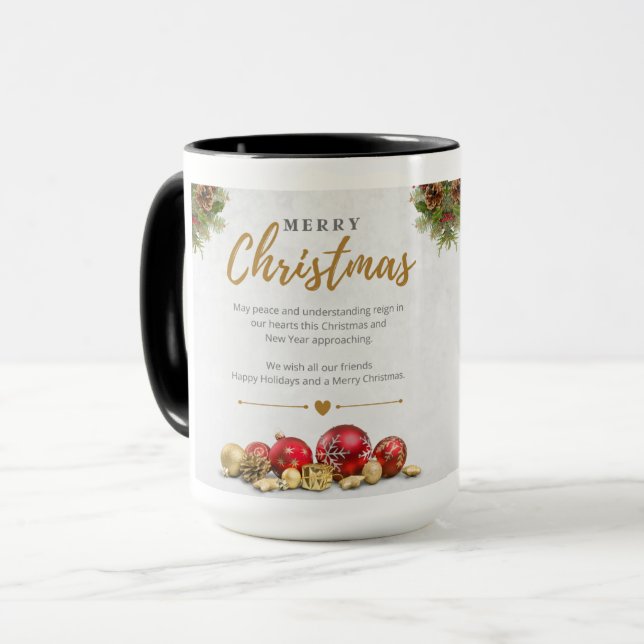 Frohe Weihnachten Zwei-Tone-Tasse Tasse (Vorderseite Links)