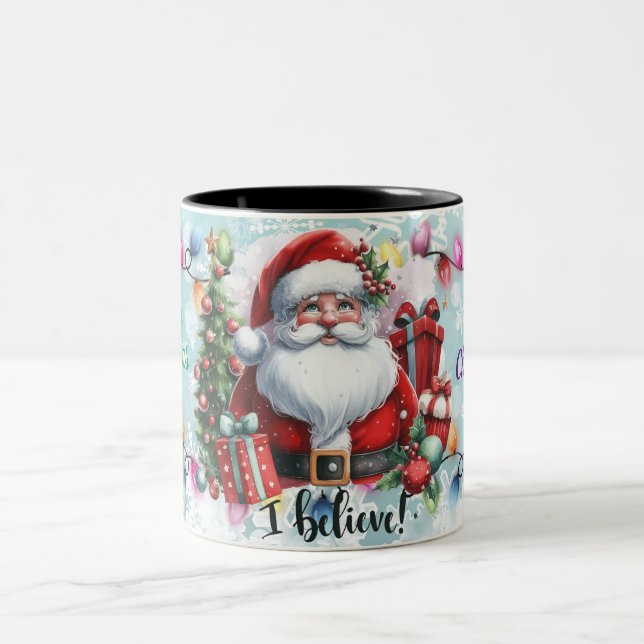 Frohe Weihnachten Zweifarbige Tasse (Mittel)