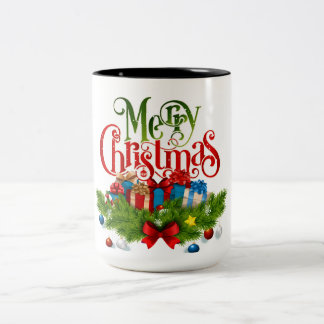 frohe Weihnachten Zweifarbige Tasse