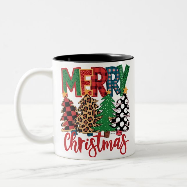 Frohe Weihnachten Zweifarbige Tasse (Links)