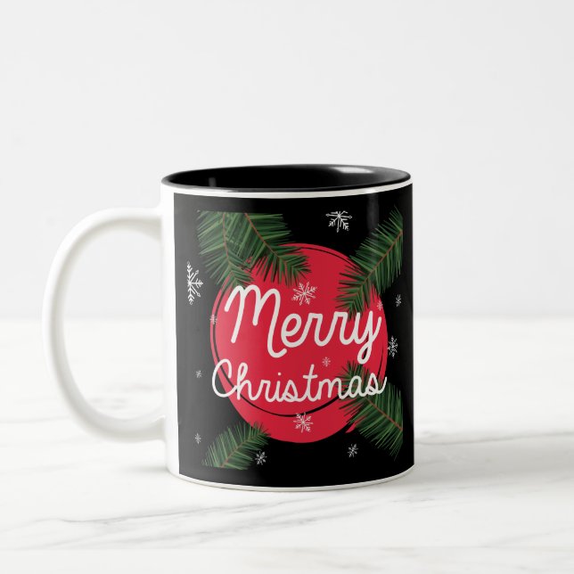 Frohe Weihnachten Zweifarbige Tasse (Links)