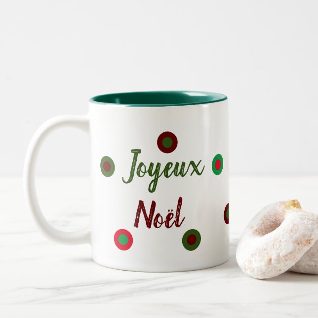 Frohe Weihnachten Zweifarbige Tasse (Mit Donut)