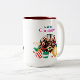 Frohe Weihnachten Zweifarbige Tasse