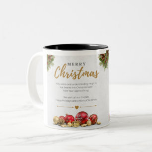 Frohe Weihnachten Zweifarbige Tasse