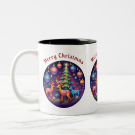 Frohe Weihnachten Zweifarbige Tasse