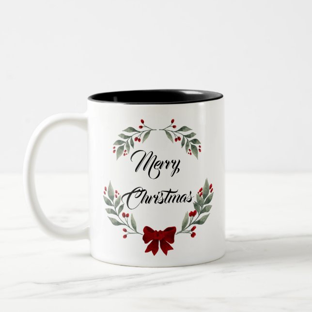 Frohe Weihnachten Zweifarbige Tasse (Links)