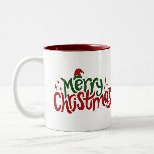 Frohe Weihnachten Zweifarbige Tasse