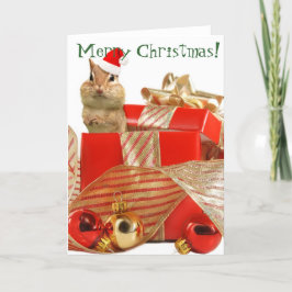 Frohe WeihnachtenChipmunk Feiertagskarte