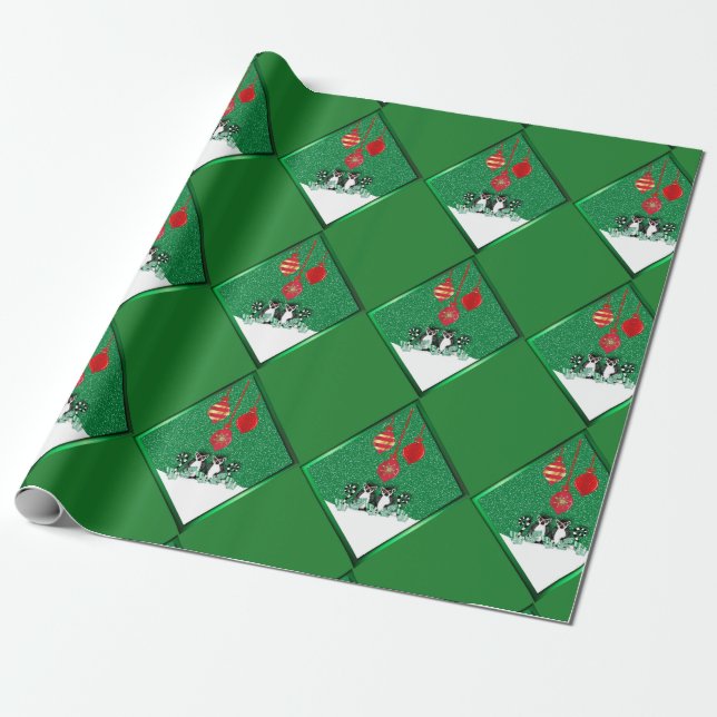 FROHE WEIHNACHTENLEMUR GESCHENKPAPIER (Ungerollt)