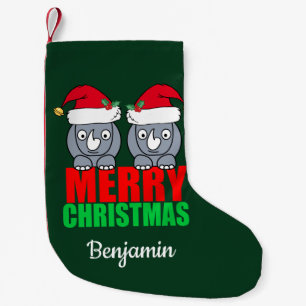 Frohe Weihnachtenrhino-niedliche Gewohnheit Kleiner Weihnachtsstrumpf