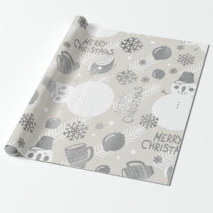Frohe WeihnachtenSnowman Coffe Tassen-Silber-Weiß Geschenkpapier