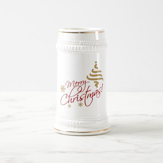 Frohe Weihnachtenstein-Tasse Bierglas (Mittel)