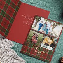 Frohe Weihnachts 3 Foto Collage kariert gefaltet