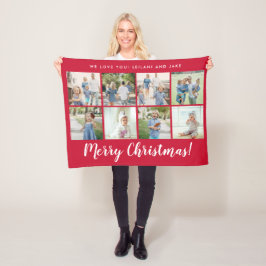 Frohe Weihnachts 8 Foto Custom Message | Rot Fleecedecke