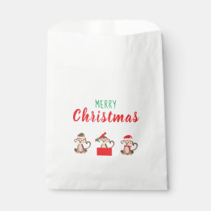 Frohe Weihnachts-Affen Jungle Tier Red Green Geschenktütchen