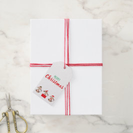 Frohe Weihnachts-Affen-Muster Geschenkanhänger