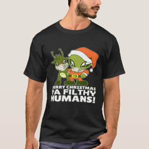 Frohe Weihnachts-Alien Gesicht Maske Alien Weihnac T-Shirt