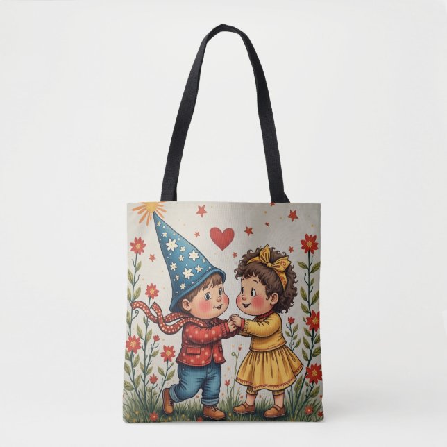 Frohe Weihnachts Angel Boy Girl Geschenk Tote Tasc (Vorderseite)