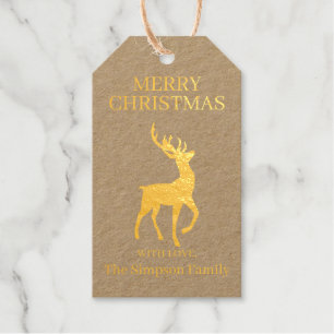 Frohe Weihnachts-Antler Hirsche Familienname Geschenkanhänger