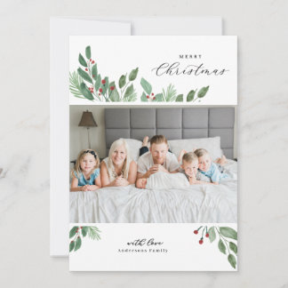 Frohe Weihnachts-Aquarellkarte Feiertagskarte