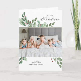 Frohe Weihnachts-Aquarellkarte Karte