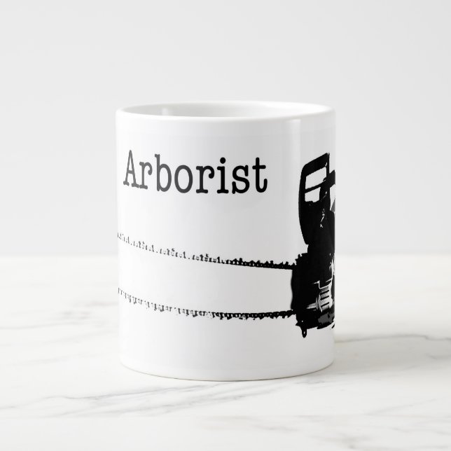 Frohe Weihnachts-Arborist Tree Chirurg Chainsaw Jumbo-Tasse (Vorderseite)