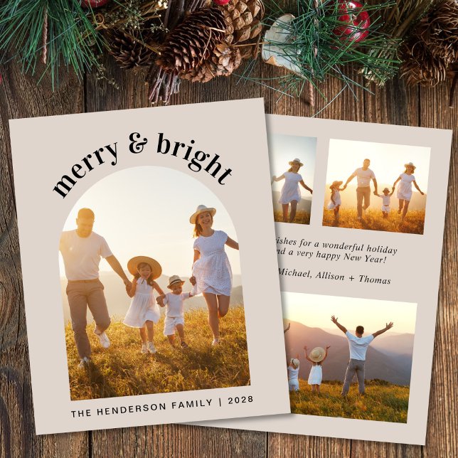 Frohe Weihnachts-Arch-Foto Budget-Weihnachtskarte (Share the love and warmth of the season with your personalized photo Christmas card)