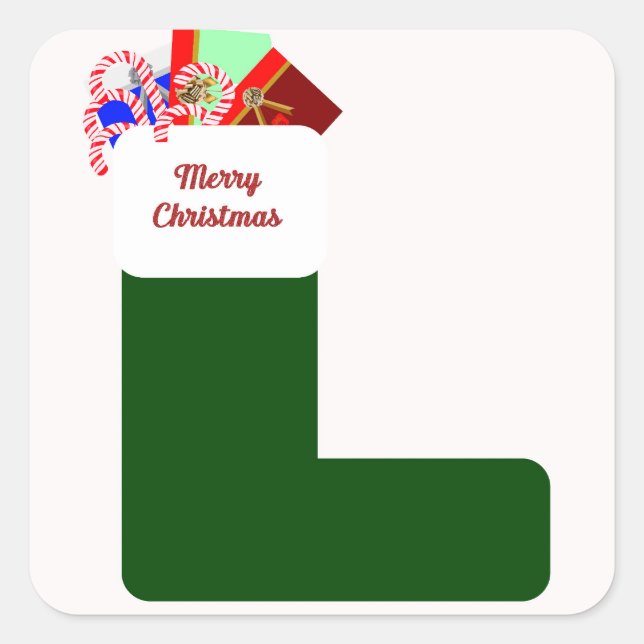 Frohe Weihnachts-Aufkleber Quadratischer Aufkleber (Vorderseite)