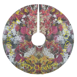 Frohe Weihnachts-Australische Native-Blume Polyester Weihnachtsbaumdecke