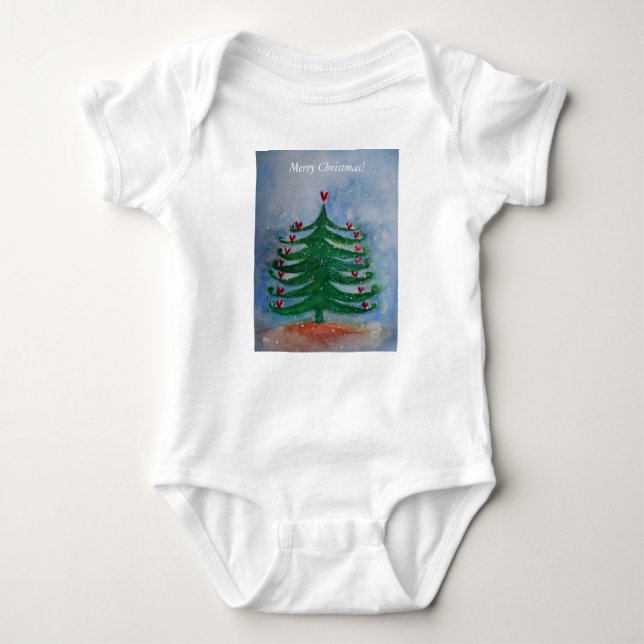 Frohe Weihnachts Baby Jersey Bodysuit Baby Strampler (Vorderseite)