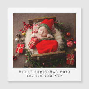Frohe Weihnachts Baby Kinder Foto Geschenk Keepake Magneteinladung