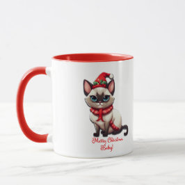 Frohe Weihnachts Baby Sinnlich Siamese Cat Coffee Tasse