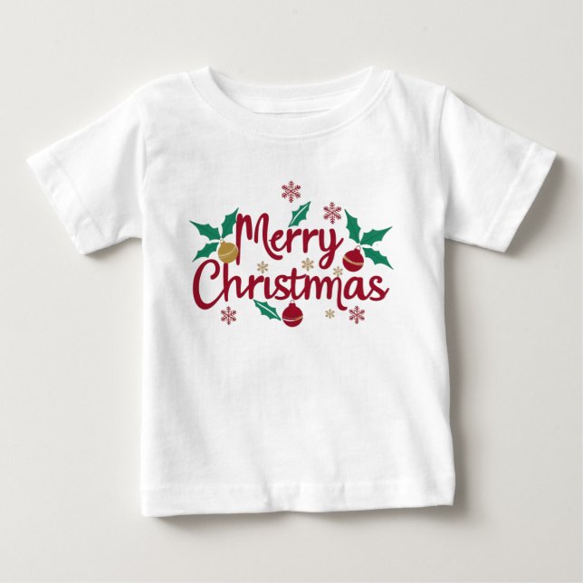 Frohe Weihnachts-Baby-T - Shirt (Vorderseite)