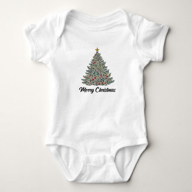 Frohe Weihnachts-Babysuits Baby Strampler (Vorderseite)