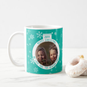 Frohe Weihnachts-Ball Green Snowflake Urlaub Kaffeetasse