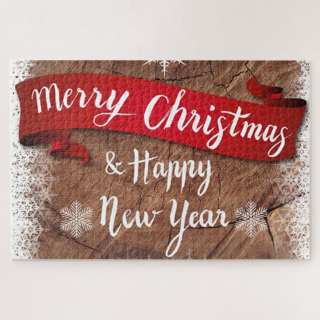 Frohe Weihnachts-Ball-Puzzle Puzzle (Horizontal)