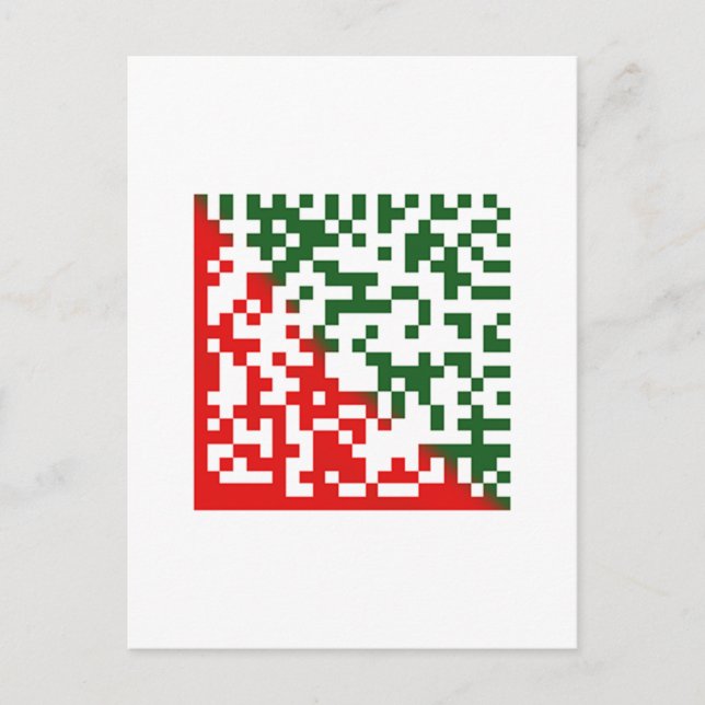 Frohe Weihnachts-Barcode Feiertagspostkarte (Vorderseite)
