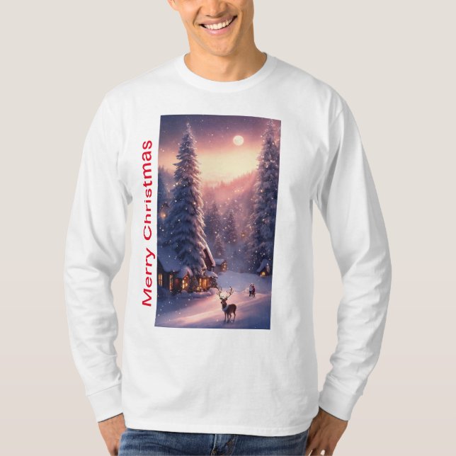 Frohe Weihnachts Basic Long Sleeve T - Shirt (Vorderseite)