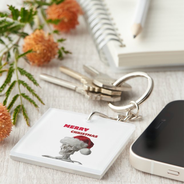 Frohe Weihnachts Basic Long Sleeve T - Shirt Schlüsselanhänger (Vorderseite rechts)